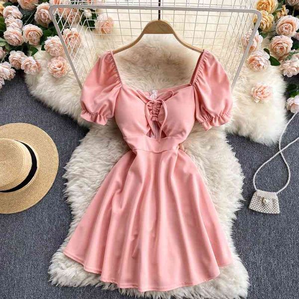 nightclub style women's fashion scheming hollow drawstring folds slim short puff sleeve dress female summer 210709, Black;gray
nightclub style women's fashion scheming hollow drawstring folds slim short puff sleeve dress female summer 210709, Black;gray