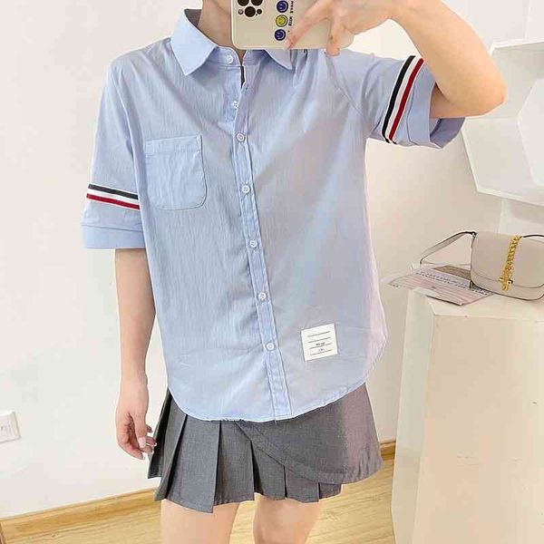 tb label short sleeve women's loose and college ribbon casual shirt summer thin style outerwear fashion, Black
tb label short sleeve women's loose and college ribbon casual shirt summer thin style outerwear fashion, Black