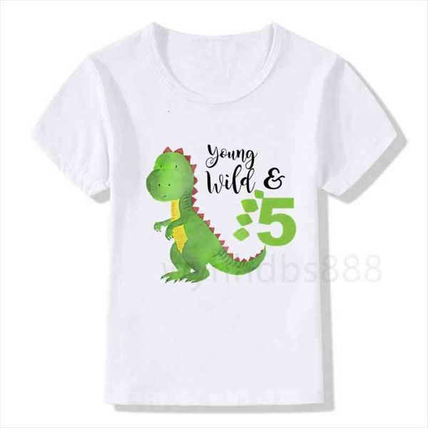dinosaur birthday shirt t children tee party fashion baby boy clothes, Blue