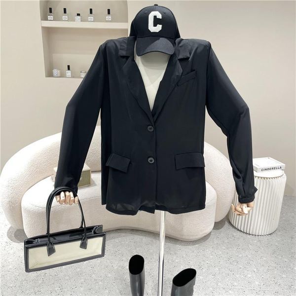 women's suits & blazers niche design clothing summer 2021 fashion thin split white suit coat lace up long sleeve loose sunscreen shirt, White;black
women's suits & blazers niche design clothing summer 2021 fashion thin split white suit coat lace up long sleeve loose sunscreen shirt, White;black