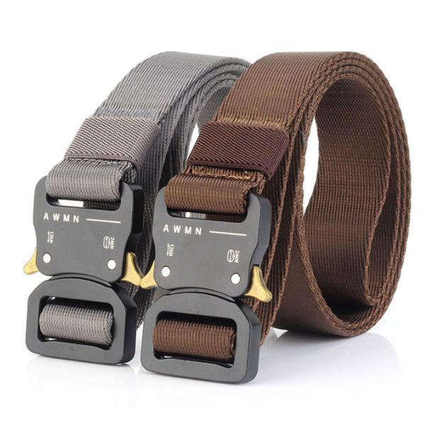 men's canvas belt equipment tactical belt metal insert buckle nylon trainins strap, Black;brown
men's canvas belt equipment tactical belt metal insert buckle nylon trainins strap, Black;brown
