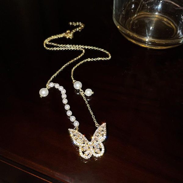 chains lovelink zircon butterfly pearl necklace fashion creative pendant for women simple jewelry party birthday gift, Silver
chains lovelink zircon butterfly pearl necklace fashion creative pendant for women simple jewelry party birthday gift, Silver