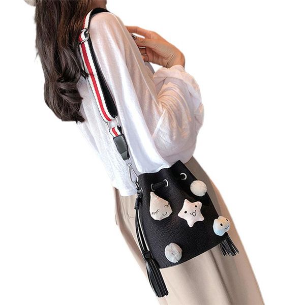 fashion women crossbody bag bucket handbags pu leather cute pentagram decoration drawstring shoulder bag with inner pouch
fashion women crossbody bag bucket handbags pu leather cute pentagram decoration drawstring shoulder bag with inner pouch