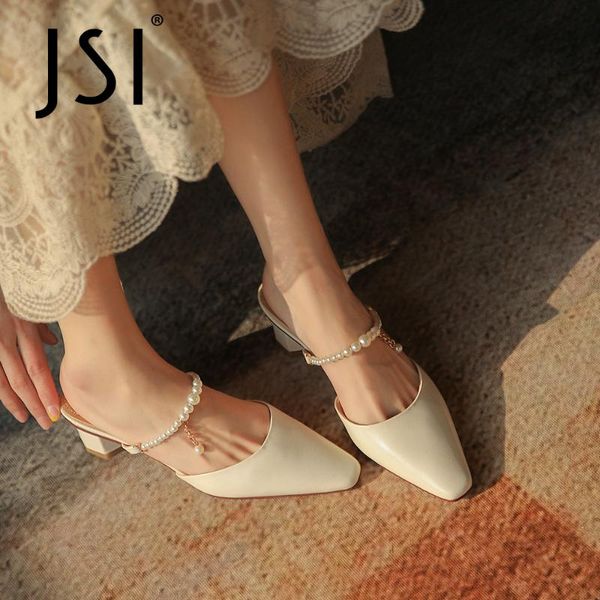 sandals jsi suede leather summer fashion square heel concise stylish string bead sweet dresssing pearl mules women shoes vo158, Black
sandals jsi suede leather summer fashion square heel concise stylish string bead sweet dresssing pearl mules women shoes vo158, Black
