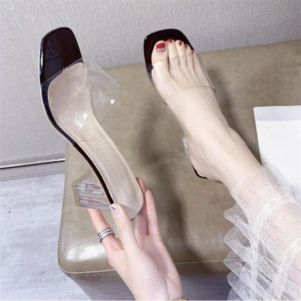 slippers clear summer sandals women shoes mules slides peep toe transparent square high heels female shoe casual heel, Black
slippers clear summer sandals women shoes mules slides peep toe transparent square high heels female shoe casual heel, Black