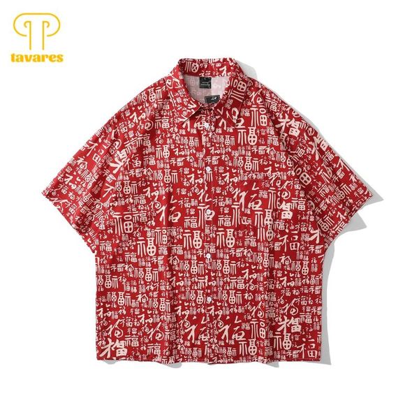 men's casual shirts tavares men summer short sleeve shirt chinese style red word women hawaii beach blouses oversized cardigan, White;black
men's casual shirts tavares men summer short sleeve shirt chinese style red word women hawaii beach blouses oversized cardigan, White;black