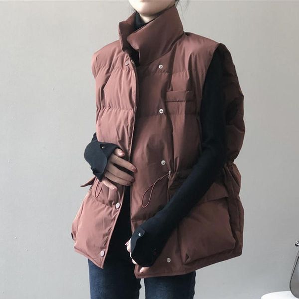 women's vests short vest women padded sleeveless autumn winter down cotton coat female casual warm thicken black waistcoat q4831, Black;white
women's vests short vest women padded sleeveless autumn winter down cotton coat female casual warm thicken black waistcoat q4831, Black;white