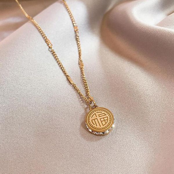 pendant necklaces chinese word wishes necklace gold plated 316 l titanium steel crystal jewelry woman birthday gift never fade, Silver
pendant necklaces chinese word wishes necklace gold plated 316 l titanium steel crystal jewelry woman birthday gift never fade, Silver