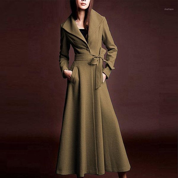 women's wool & blends 2021 fashion woolen coat female autumn winter x-long trench coats belt temperament slim lapel windbreaker overcoa, Black
women's wool & blends 2021 fashion woolen coat female autumn winter x-long trench coats belt temperament slim lapel windbreaker overcoa, Black