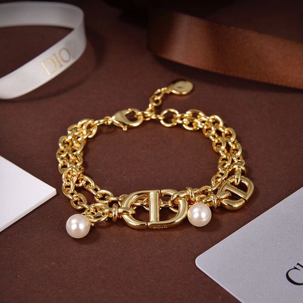 d family gold cd letter double layer bracelet women's 21 year net red pearl, Golden;silver
d family gold cd letter double layer bracelet women's 21 year net red pearl, Golden;silver