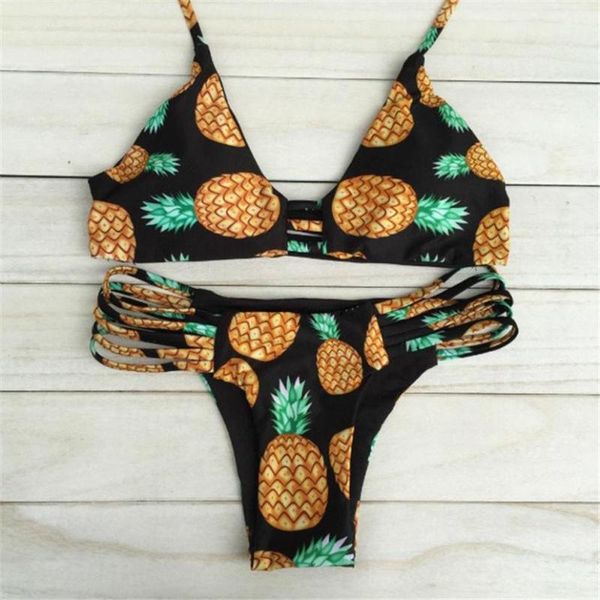 women's swimwear pineapple print bikinis women swimsuit 2021 bathing suit ladies' summer c1038, White;black
women's swimwear pineapple print bikinis women swimsuit 2021 bathing suit ladies' summer c1038, White;black