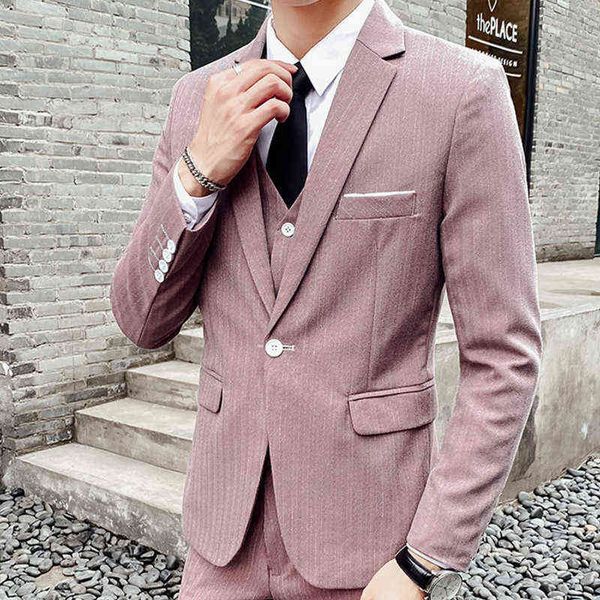 luxury men's suits blazers suit youth three piece one button vertical stripe suit men's simple, White;black
luxury men's suits blazers suit youth three piece one button vertical stripe suit men's simple, White;black
