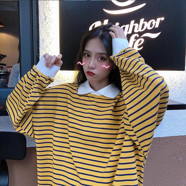 women's hoodies & sweatshirts zogaa collar women striped sweatshirt korean spring autumn vintage loose casual oversized harajuku lo, Black
women's hoodies & sweatshirts zogaa collar women striped sweatshirt korean spring autumn vintage loose casual oversized harajuku lo, Black