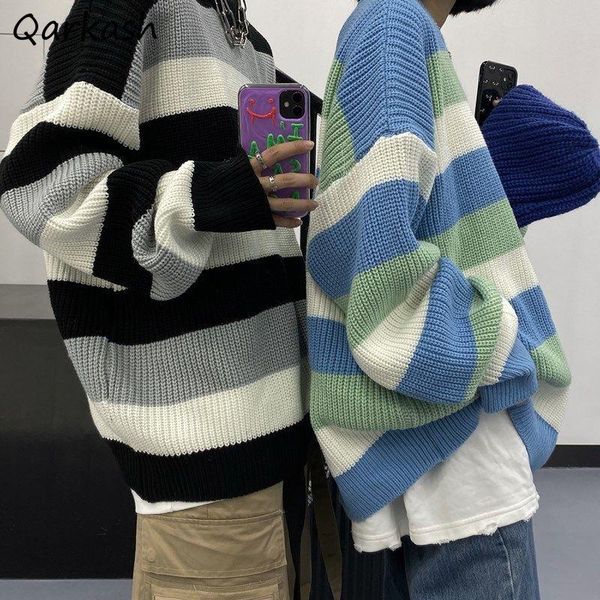 women's sweaters pullovers women couple chic baggy autumn prevalent knitting casual striped sweater retro light soft harajuku fashion a, White;black
women's sweaters pullovers women couple chic baggy autumn prevalent knitting casual striped sweater retro light soft harajuku fashion a, White;black