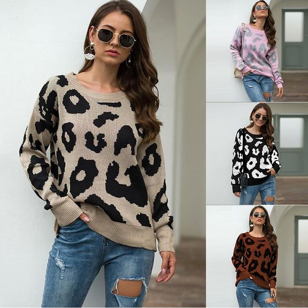 women's sweaters warm for women 2021 autumn winter leopard print fashion knitted sweater jumper o-neck loose pullover female, White;black
women's sweaters warm for women 2021 autumn winter leopard print fashion knitted sweater jumper o-neck loose pullover female, White;black