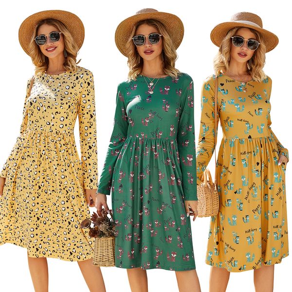 womens clothing wholesale european and american autumn and winter round neck long sleeve fashion new pattern dress, Black;gray
womens clothing wholesale european and american autumn and winter round neck long sleeve fashion new pattern dress, Black;gray