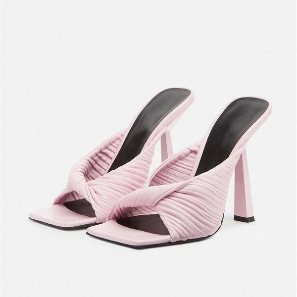 2021 summer high-heeled slippers for women luxury designer ladies fashion stiletto multicolor pleated sandals square toe open toes large siz, Black
2021 summer high-heeled slippers for women luxury designer ladies fashion stiletto multicolor pleated sandals square toe open toes large siz, Black