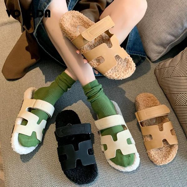slippers designer women pu leather plush slides flat casual flip flops furry open toe sandals ladies fashion shoes, Black
slippers designer women pu leather plush slides flat casual flip flops furry open toe sandals ladies fashion shoes, Black