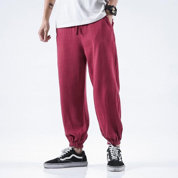 men's pants 2021 spring summer chinese style linen casual trousers retro large size fashion cotton wide leg, Black
men's pants 2021 spring summer chinese style linen casual trousers retro large size fashion cotton wide leg, Black