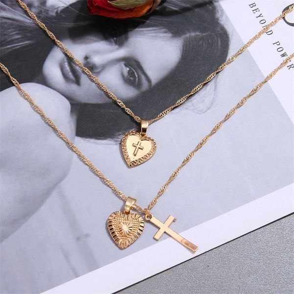 necklaces pendants vintage gold cross heart pendant for women bohemia multilayer geometric jesus love choker jewelry gi, Silver
necklaces pendants vintage gold cross heart pendant for women bohemia multilayer geometric jesus love choker jewelry gi, Silver