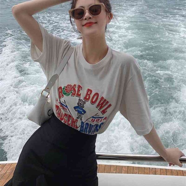 women's t-shirt korean version of chic fun letter printing short-sleeved t-shirt female summer loose lazy style student age-reduc, White
women's t-shirt korean version of chic fun letter printing short-sleeved t-shirt female summer loose lazy style student age-reduc, White