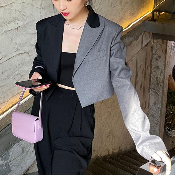 women's suits & blazers seebeautiful contrast color stitching blazer coat notched collar long sleeve women summer autumn 2021 fashion g, White;black
women's suits & blazers seebeautiful contrast color stitching blazer coat notched collar long sleeve women summer autumn 2021 fashion g, White;black