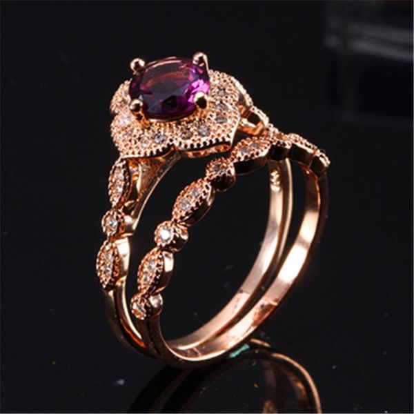 wedding rings 2pcs/set rose gold ring fashion purple inlaid zircon for women jewelry couple valentine's day gift jp, Slivery;golden
wedding rings 2pcs/set rose gold ring fashion purple inlaid zircon for women jewelry couple valentine's day gift jp, Slivery;golden