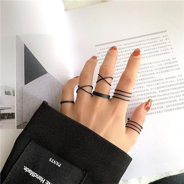 cluster rings 6pcs minimalist metal hollow round cross set for women korea fashion black matte geometric joint ring female jewelry, Golden;silver
cluster rings 6pcs minimalist metal hollow round cross set for women korea fashion black matte geometric joint ring female jewelry, Golden;silver