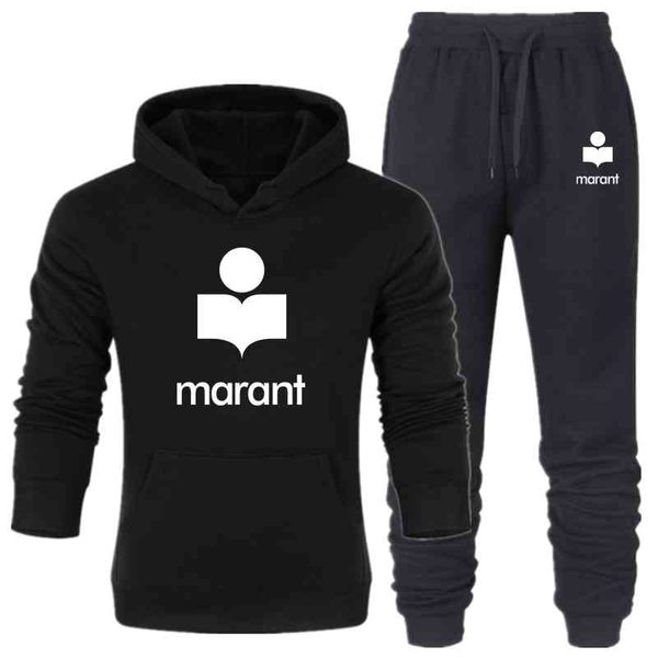 2021 winter brand marant tracksuits men's sets long sleeve pullover + jogging trousers 2pcs sets fitness running suits sportswer, Gray 
2021 winter brand marant tracksuits men's sets long sleeve pullover + jogging trousers 2pcs sets fitness running suits sportswer, Gray