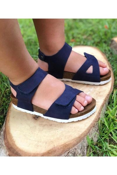 sandals children navy blue leather orthopedic, Black 
sandals children navy blue leather orthopedic, Black