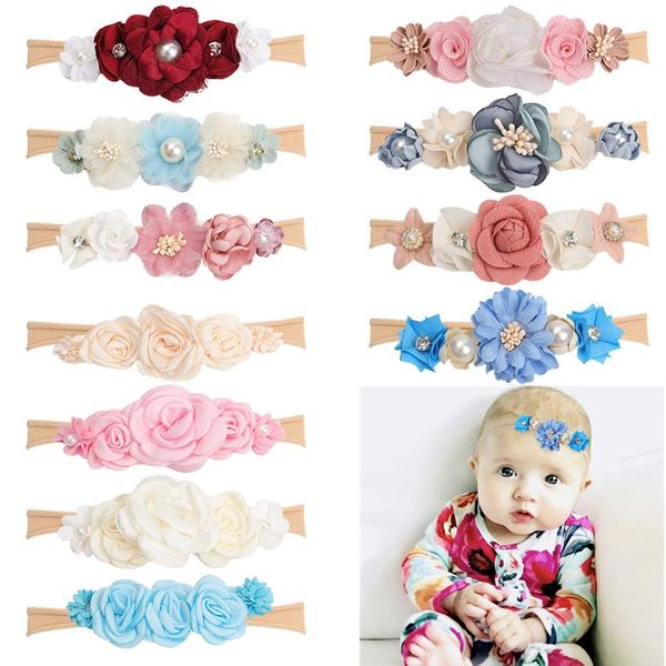 newborn sweet flower headbands turban for girls handmade nylon elastic hairbands baby toddler hair accessories headwear, Slivery;white
newborn sweet flower headbands turban for girls handmade nylon elastic hairbands baby toddler hair accessories headwear, Slivery;white