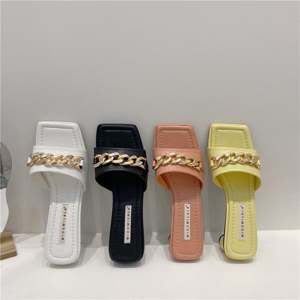 slippers women chain open toe female flip flops casual ladies flat outdoor slides shoes for woman chunky mules, Black
slippers women chain open toe female flip flops casual ladies flat outdoor slides shoes for woman chunky mules, Black