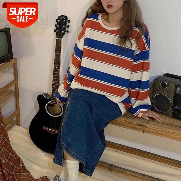 2020 Autumn Spring Women Striped T-shirts Casual Korean Style Loose Long Sleeve Tee Tops WDC5993 #ER7R, White
2020 Autumn Spring Women Striped T-shirts Casual Korean Style Loose Long Sleeve Tee Tops WDC5993 #ER7R, White