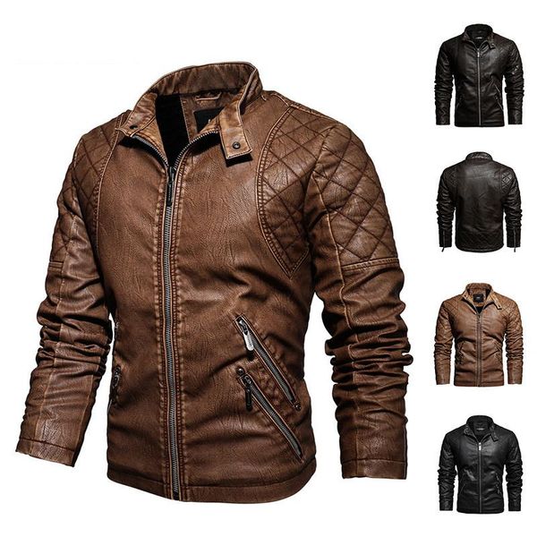 men's jackets 2021 men's autumn winter faux pu leather motorcycle with velvet jacket handsome casual youth, Black;brown
men's jackets 2021 men's autumn winter faux pu leather motorcycle with velvet jacket handsome casual youth, Black;brown