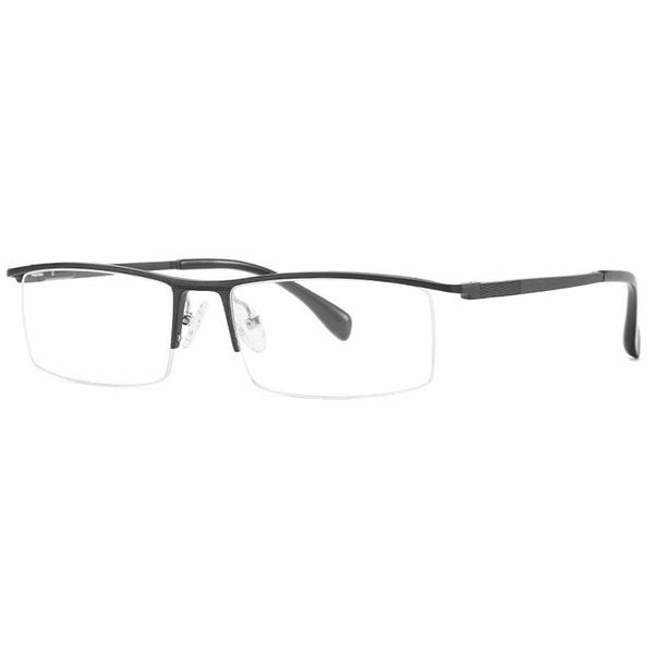 

fashion sunglasses frames half rim aluminum-magnesium alloy frame glasses for man and woman square anti-blue light optical spectacles, Black