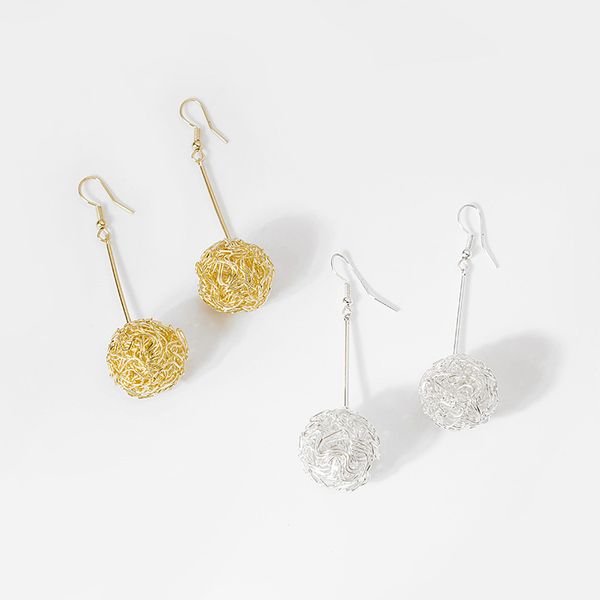 personality creativity hollow out wire ball knitting earrings exaggerate fashion metal geometric earrings, Silver
personality creativity hollow out wire ball knitting earrings exaggerate fashion metal geometric earrings, Silver