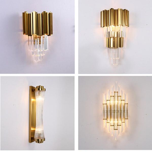 american european post modern golden metal crystal glass tube wall light lamp led for villa l foyer living room wall sconce 
american european post modern golden metal crystal glass tube wall light lamp led for villa l foyer living room wall sconce