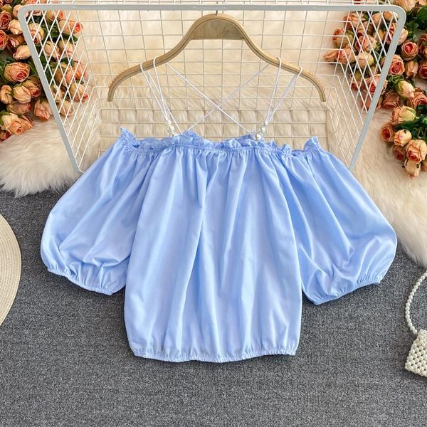women's blouses & shirts women solid color womens short puff sleeve woman 2021 summer omighty ins drop, White
women's blouses & shirts women solid color womens short puff sleeve woman 2021 summer omighty ins drop, White