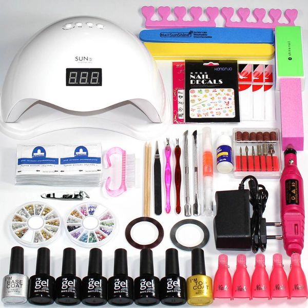 nail art kits 36w/48w curing lamp kit any 6 colors base coat uv build gel kitnail set soak off polish manicure
nail art kits 36w/48w curing lamp kit any 6 colors base coat uv build gel kitnail set soak off polish manicure
