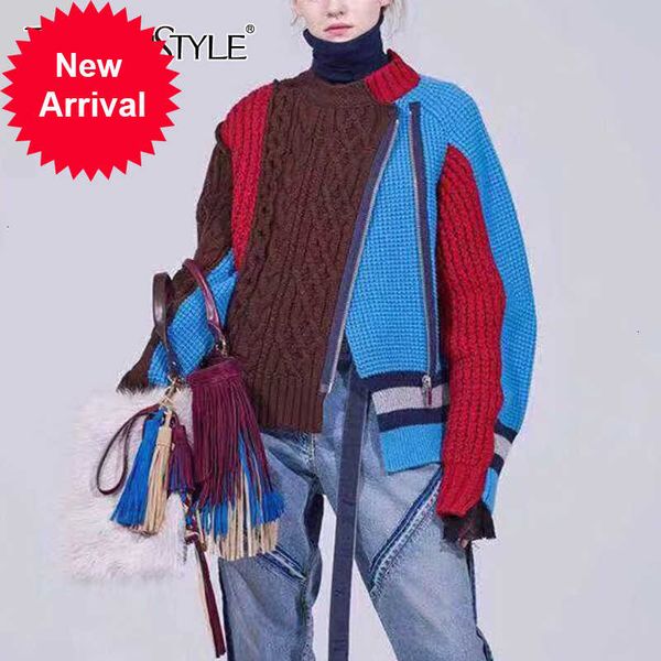 twotwinstyle patchwork hit color women's sweater long sleeve o neck zipper pullovers female sweaters 2021 autumn fashion new, White;black
twotwinstyle patchwork hit color women's sweater long sleeve o neck zipper pullovers female sweaters 2021 autumn fashion new, White;black