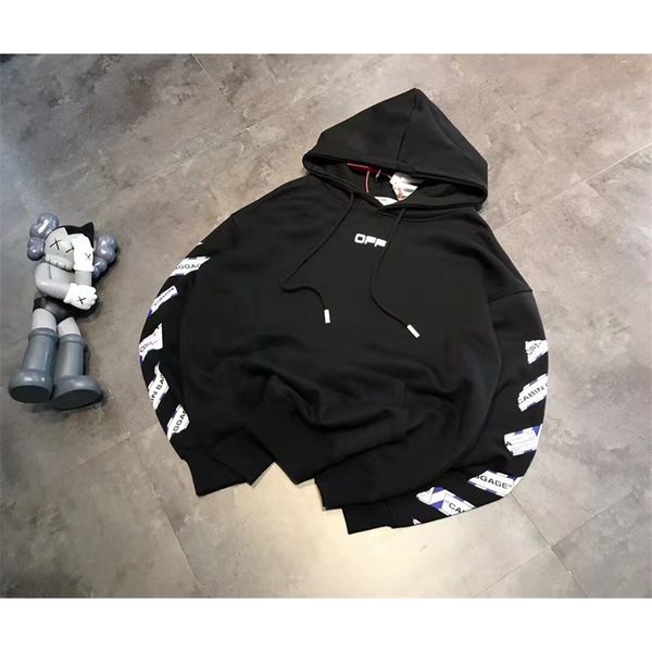 painted street arrow crow diagonal stripe loose hoodie with plush sweater white couple coat, Black
painted street arrow crow diagonal stripe loose hoodie with plush sweater white couple coat, Black