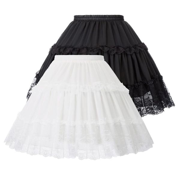 women's lolita skirts crinoline petticoat evening party underskirt vintage elastic waist 2-loop ruffles swing gothic skirt 210309, Black
women's lolita skirts crinoline petticoat evening party underskirt vintage elastic waist 2-loop ruffles swing gothic skirt 210309, Black