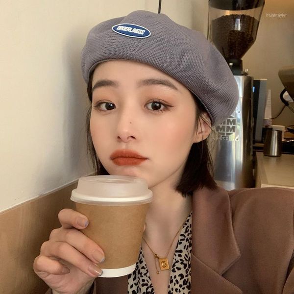 europe and the united states versatile spring summer milk silk paste cloth letter solid beret women's thin cute f berets, Blue;gray
europe and the united states versatile spring summer milk silk paste cloth letter solid beret women's thin cute f berets, Blue;gray