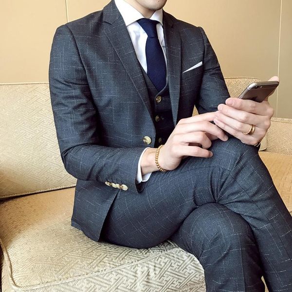 men's suits & blazers ( jackets + vests pants ) high-end fashion check mens business casual suit 3 pcs set groom wedding dress tuxedo m, White;black
men's suits & blazers ( jackets + vests pants ) high-end fashion check mens business casual suit 3 pcs set groom wedding dress tuxedo m, White;black