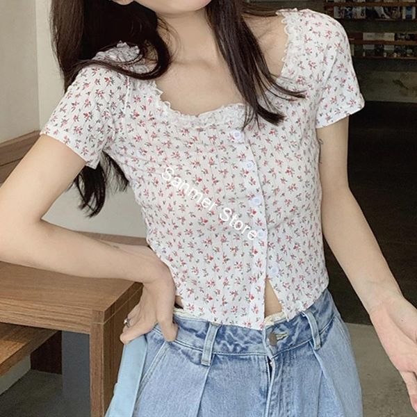 2021 new mulheres rendas retalhos camiseta vintage fino gola quadrada u pescoo flor impresso feminina curto com boto primavera vero q2q, White
2021 new mulheres rendas retalhos camiseta vintage fino gola quadrada u pescoo flor impresso feminina curto com boto primavera vero q2q, White