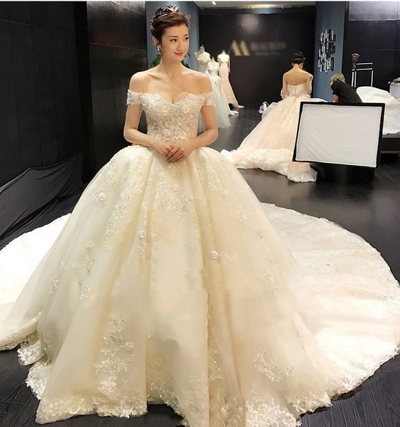 2021 new robe mariee princesse de luxe short sleeve beads appliques flowers lace chapel train ball gown wedding es bridal 2i1k, White
2021 new robe mariee princesse de luxe short sleeve beads appliques flowers lace chapel train ball gown wedding es bridal 2i1k, White