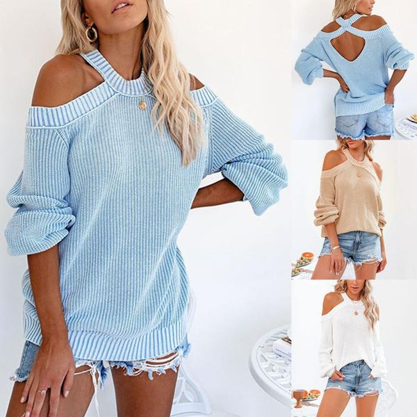 women's sweaters women autumn sweater solid color halter round collar off-shoulder long-sleeves knitted pullover for girls 3 colors, White;black
women's sweaters women autumn sweater solid color halter round collar off-shoulder long-sleeves knitted pullover for girls 3 colors, White;black
