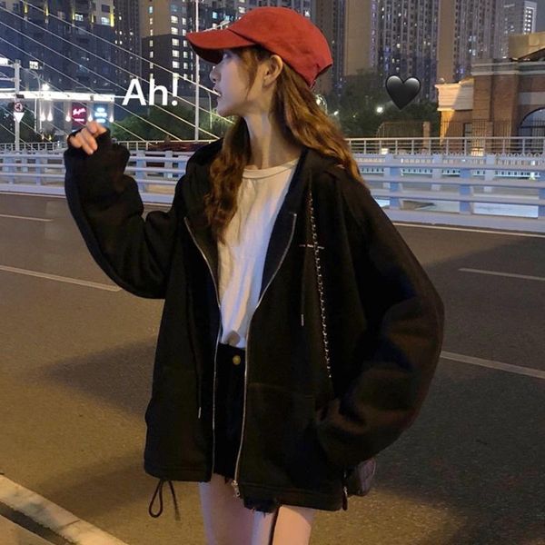 women's jackets cmaz 2021 autumn winter thick coats for women fleece thickened hooded cardigan sweater coat loose bf idle style ins ear, Black;brown
women's jackets cmaz 2021 autumn winter thick coats for women fleece thickened hooded cardigan sweater coat loose bf idle style ins ear, Black;brown