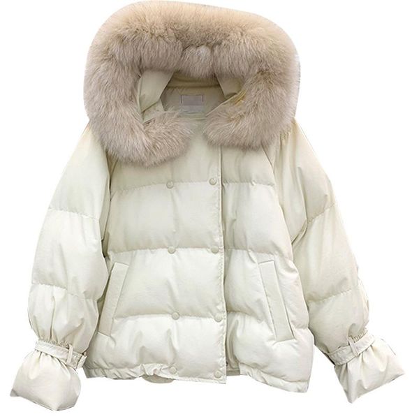 women's down & parkas winter thick women double-breasted hooded flare sleeve fur collar outwear female loose padded coat casual ladies, Black
women's down & parkas winter thick women double-breasted hooded flare sleeve fur collar outwear female loose padded coat casual ladies, Black