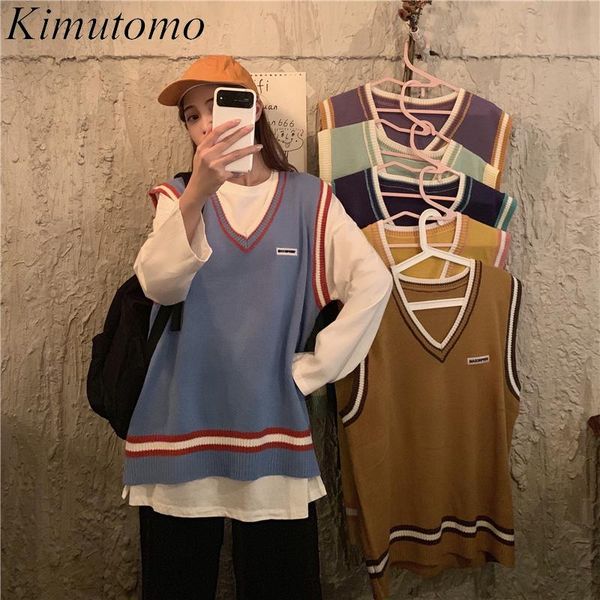women's vests kimutomo solid casual knit vest women japanese fashion preppy style autumn v-neck sleeveless loose sweater outwear, Black;white
women's vests kimutomo solid casual knit vest women japanese fashion preppy style autumn v-neck sleeveless loose sweater outwear, Black;white